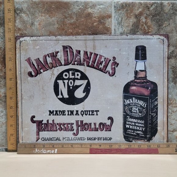 Jack Daniels Whiskey Old No 7 Bar Pub Liquor Tin Metal Sign Distressed Rustic - Picture 9 of 11